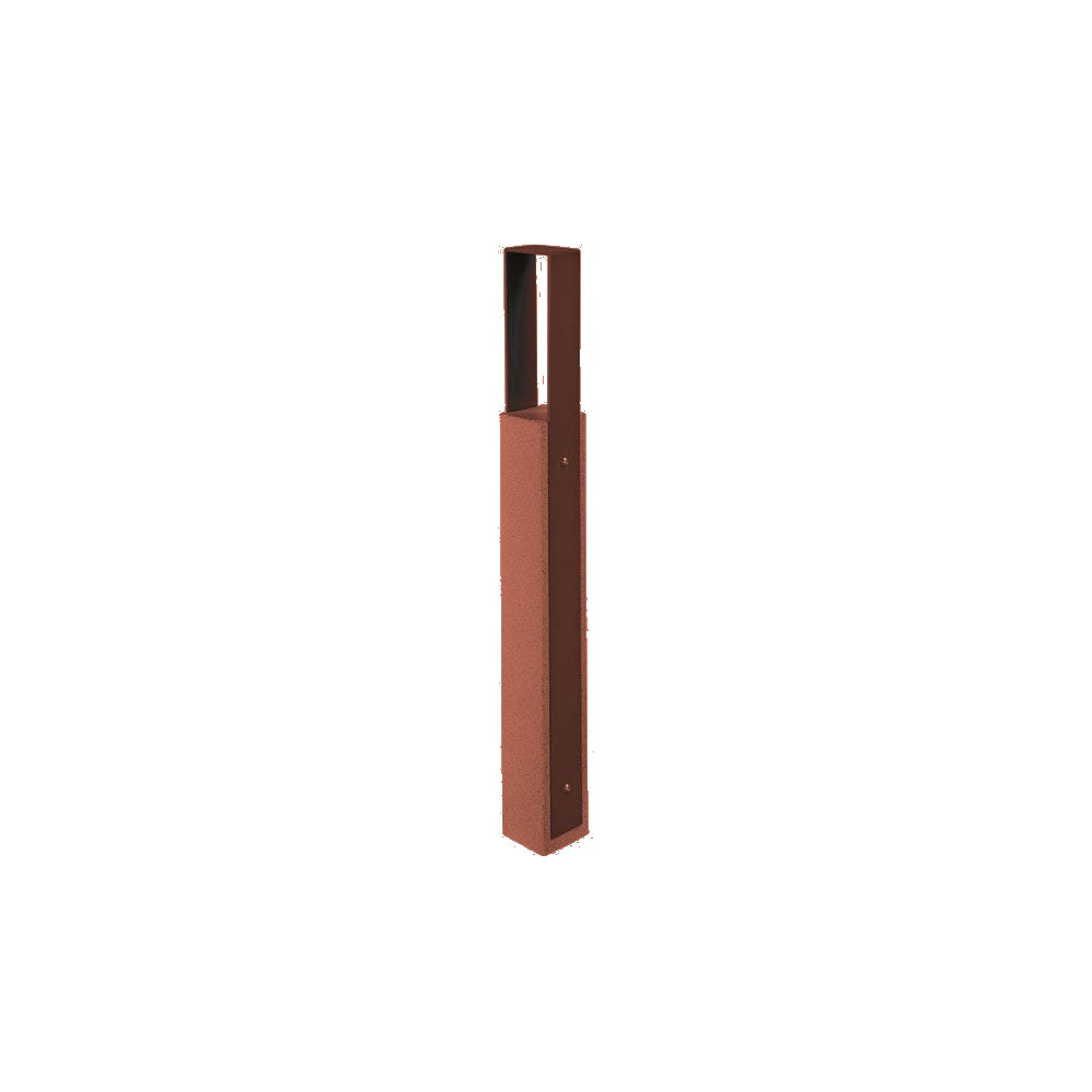 DF6535 Collaboration Vault Bike Bollard - Tall/Square — Weatherstone — W24 Brick Red — digitally rendered color preview