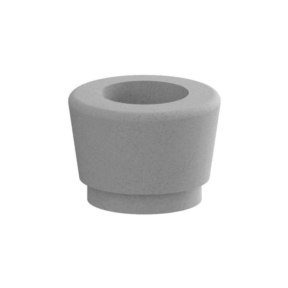 WS9086 Our Town Single Round Planter — Weatherstone — W33 Misty Gray — digitally rendered color preview