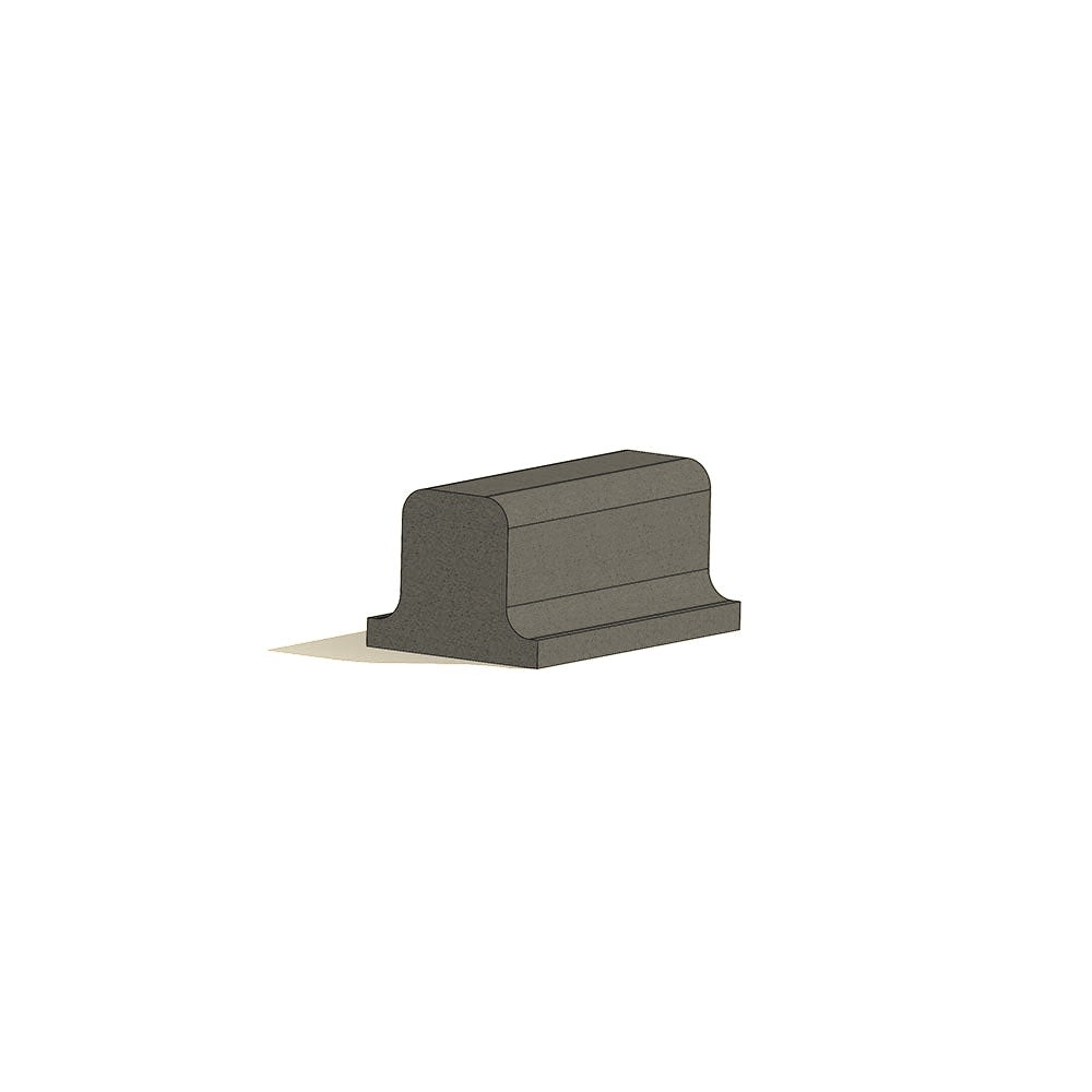 ZB.PL.04 Playground Straight Concrete Bench — Acid Wash — A20 White — digitally rendered color preview