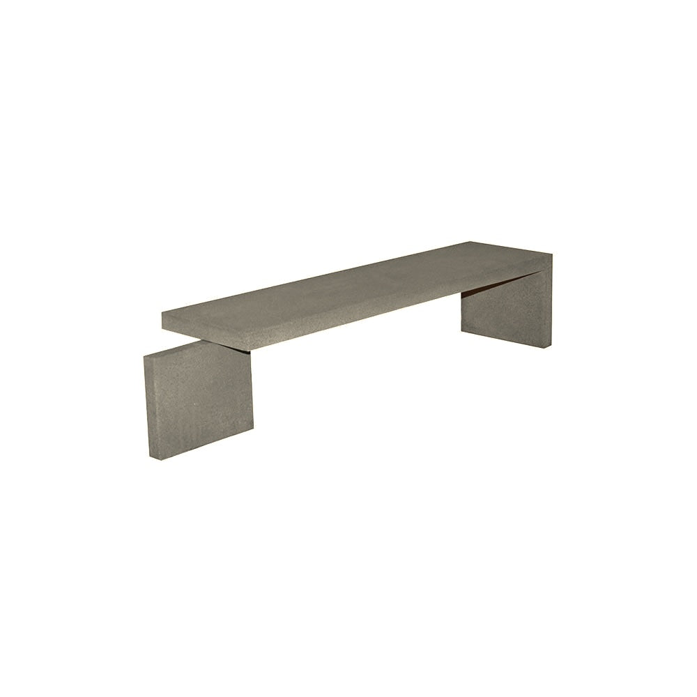 WS128 Floating Concrete Bench — Acid Wash — A20 White — digitally rendered color preview