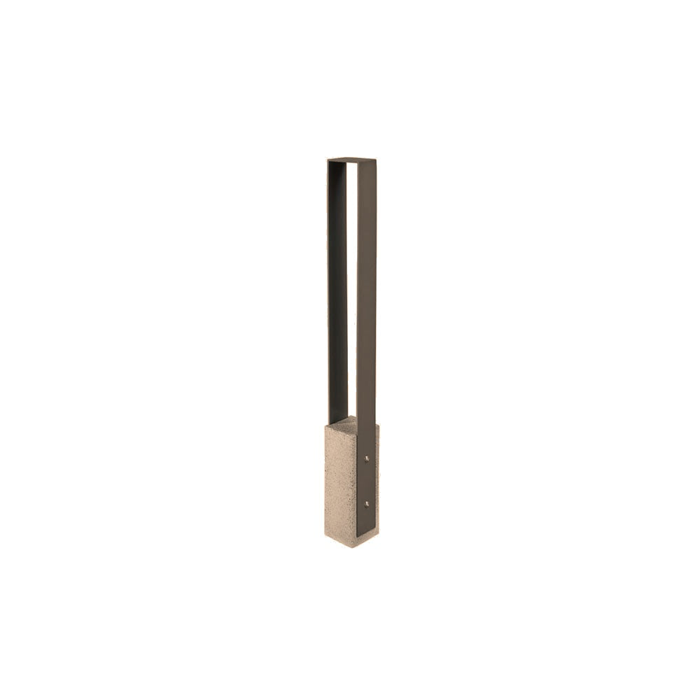 DF6525 Collaboration Vault Bike Bollard - Short/Square — Weatherstone — W21 Buff — digitally rendered color preview
