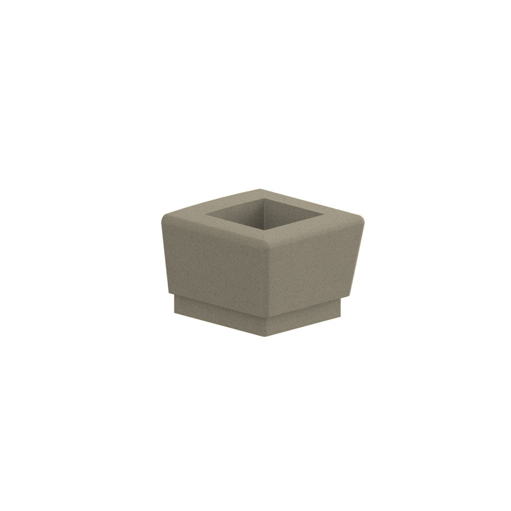 WS9113 Our Town Square Planter End — Weatherstone — W23 Gray — digitally rendered color preview