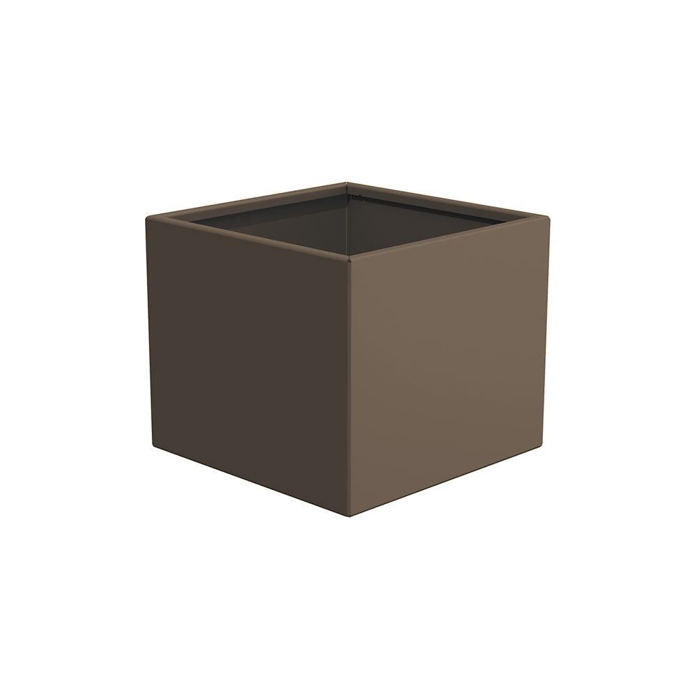 WS506 Aluminum Square Planter — Metal Powder Coat — S44 Putty — digitally rendered color preview