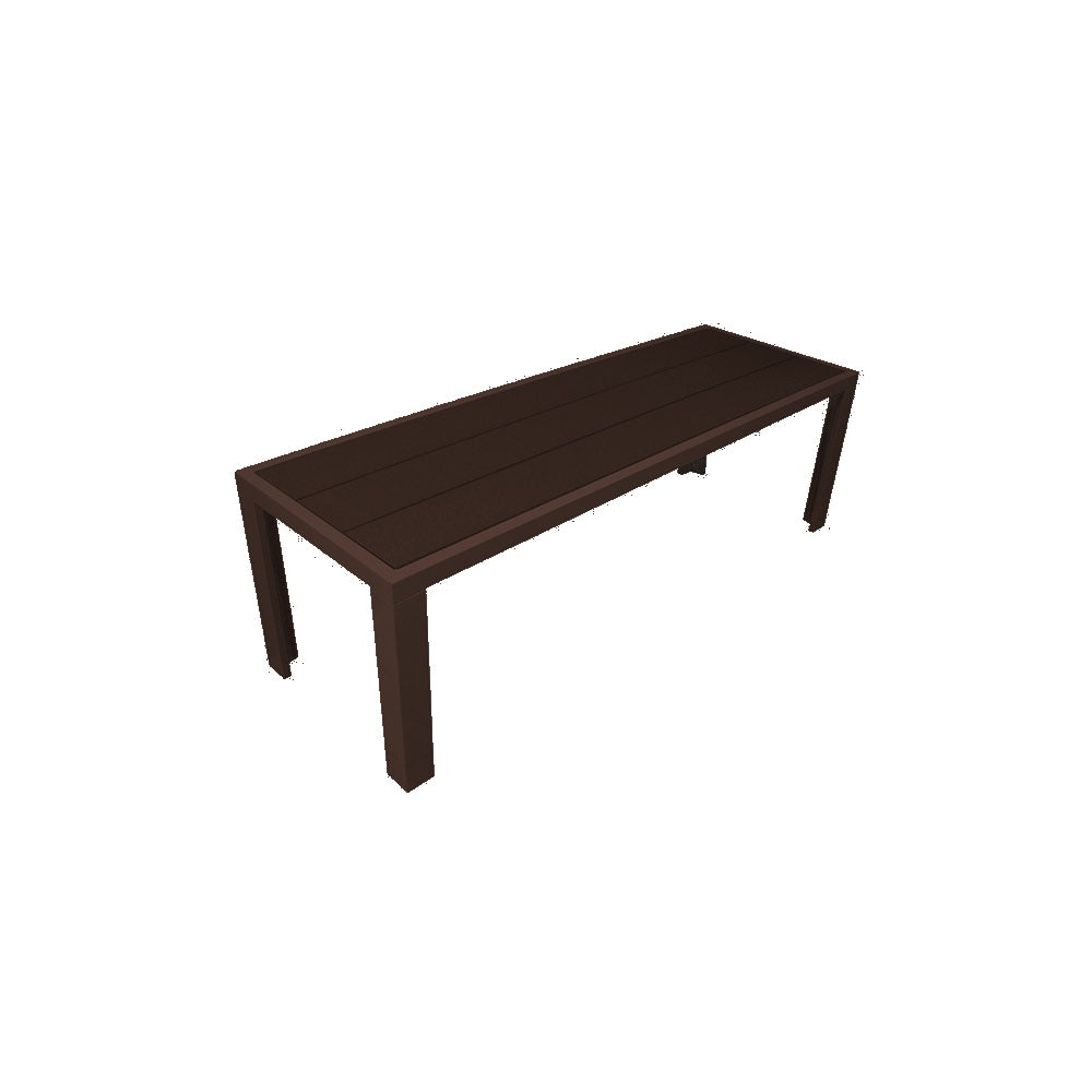 2228 Lorna Dining Bench — Recycled Plastic Lumber — 86 Milwaukee Brown — digitally rendered color preview