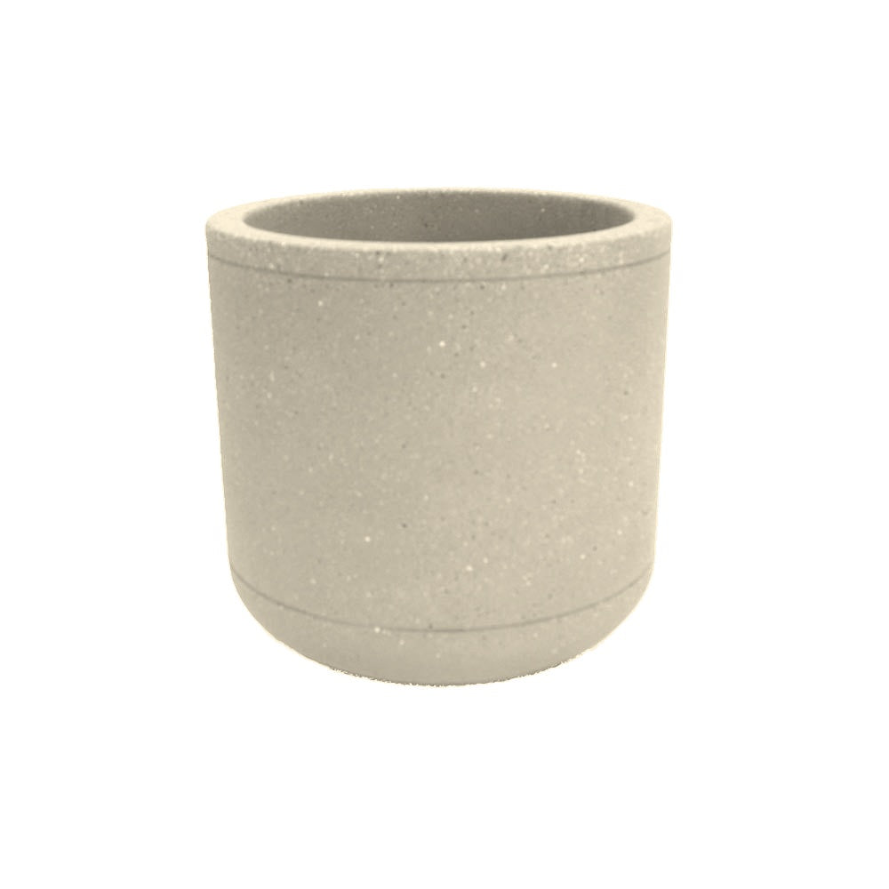TF4085 Form Round Concrete Planter — Acid Wash — A20 White — digitally rendered color preview