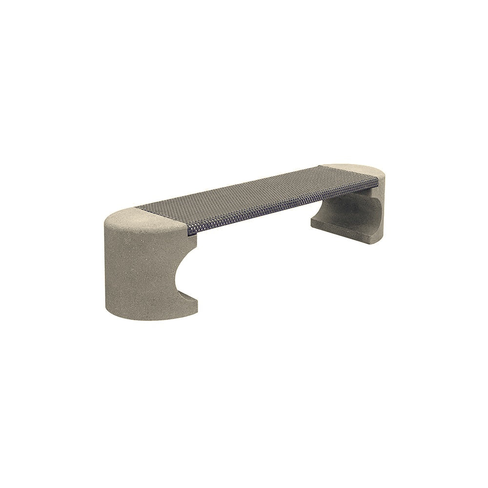 TF5024 Concrete & Metal Park Bench — Weatherstone — W20 White — digitally rendered color preview