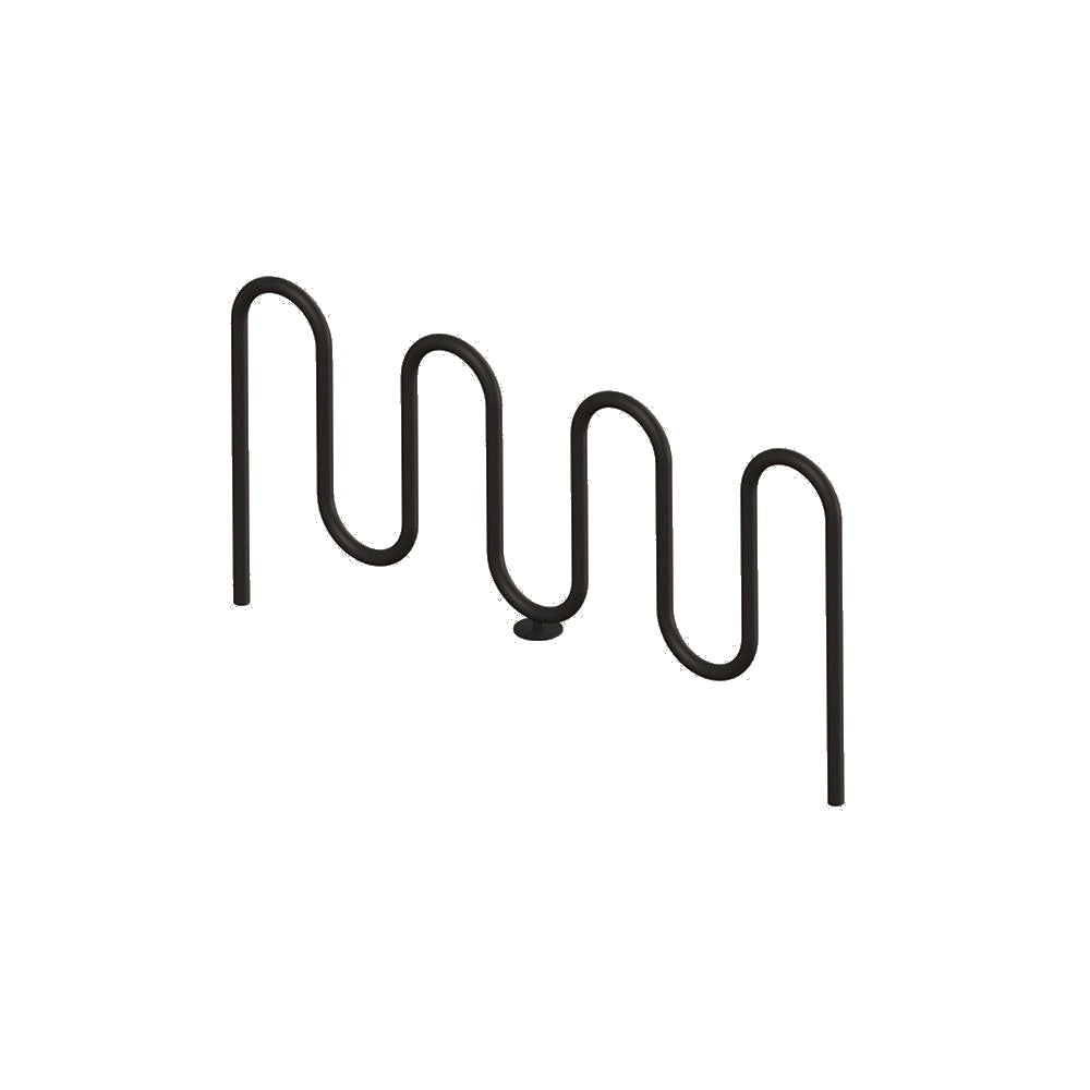 MF9013 Inground Mount 7 Loop Bike Rack — Metal Powder Coat — 84 Beige — digitally rendered color preview