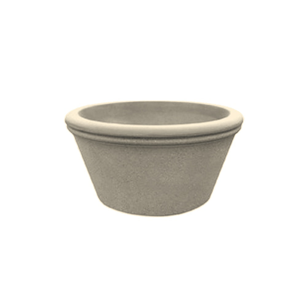 TF4307 Cargill Round Concrete Planter — Weatherstone — W20 White — digitally rendered color preview