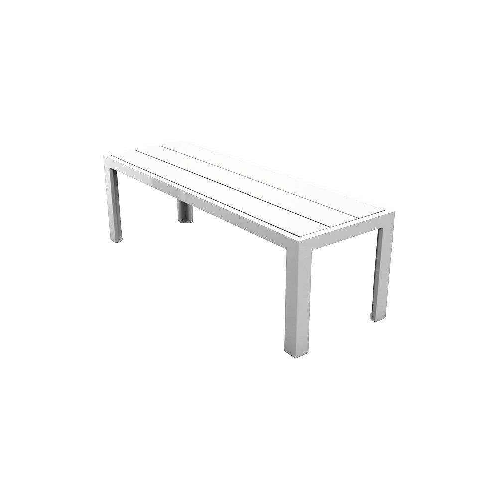 2229 Urban Dining Bench — Metal Powder Coat — 9 White — digitally rendered color preview