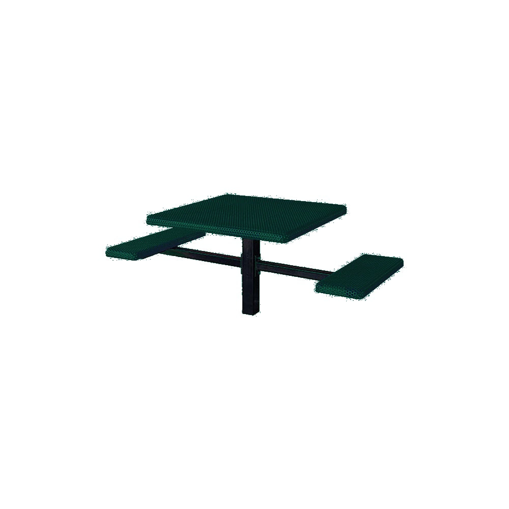MF1062 Square 2-Bench Inground Mount ADA Compliant Table — Metal Powder Coat — S29 Green — digitally rendered color preview