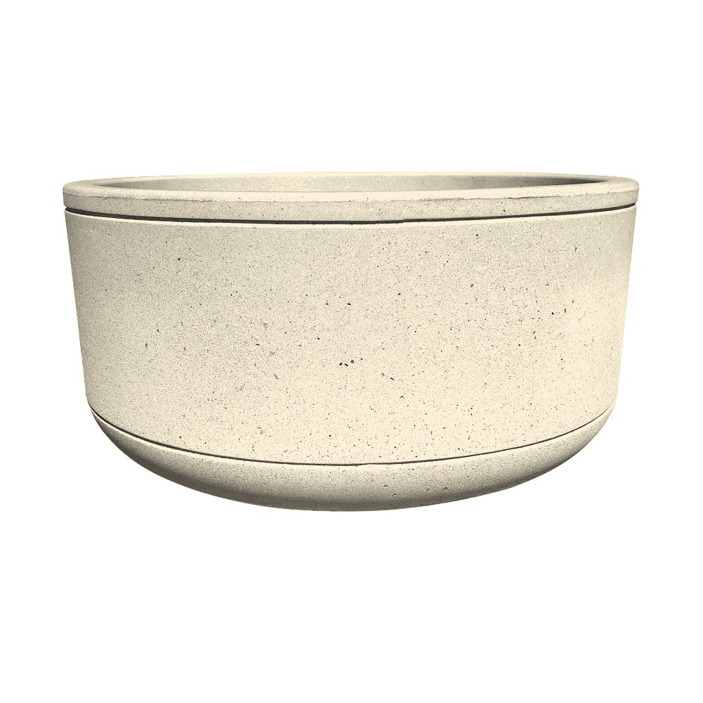 TF4110 Form Round Concrete Planter — Acid Wash — A20 White — digitally rendered color preview