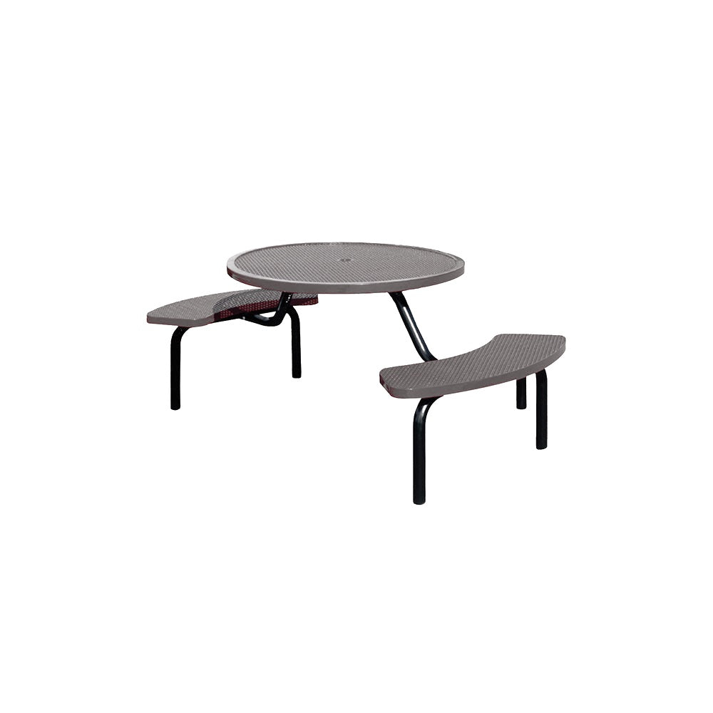 MF1025 Round Modular 2-Bench ADA Table — Metal Powder Coat — 72 Aluminum — digitally rendered color preview