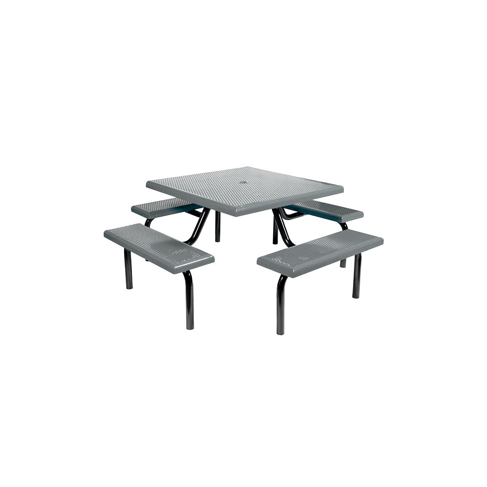 MF1020 Square Modular 4-Bench Table — Metal Powder Coat — 72 Aluminum — digitally rendered color preview