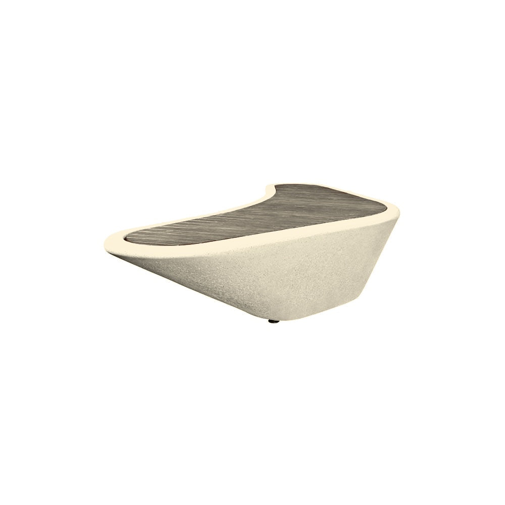 DF5330 Collaboration Boomerang Bench — Acid Wash — A20 White — digitally rendered color preview