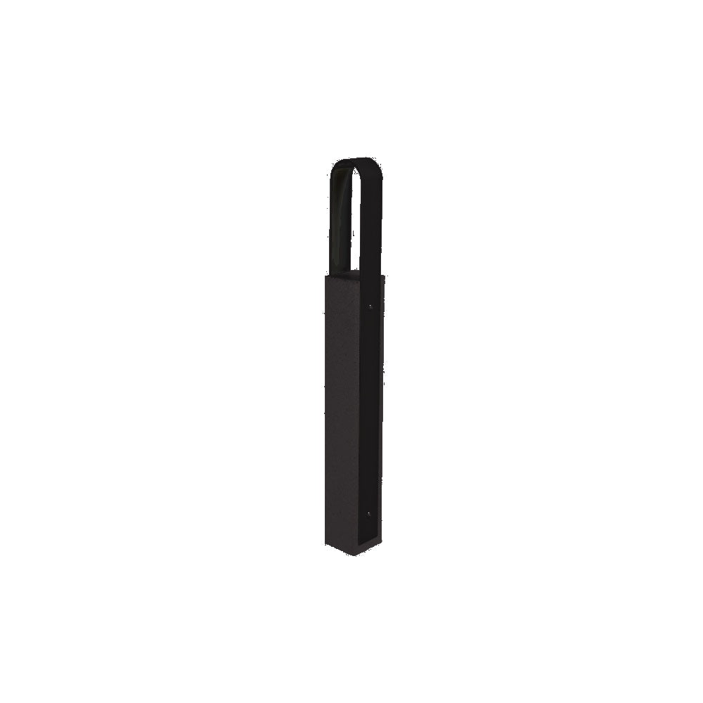 DF6520 Collaboration Vault Bike Bollard - Tall/Rounded — Metal Powder Coat — 8 Black — digitally rendered color preview