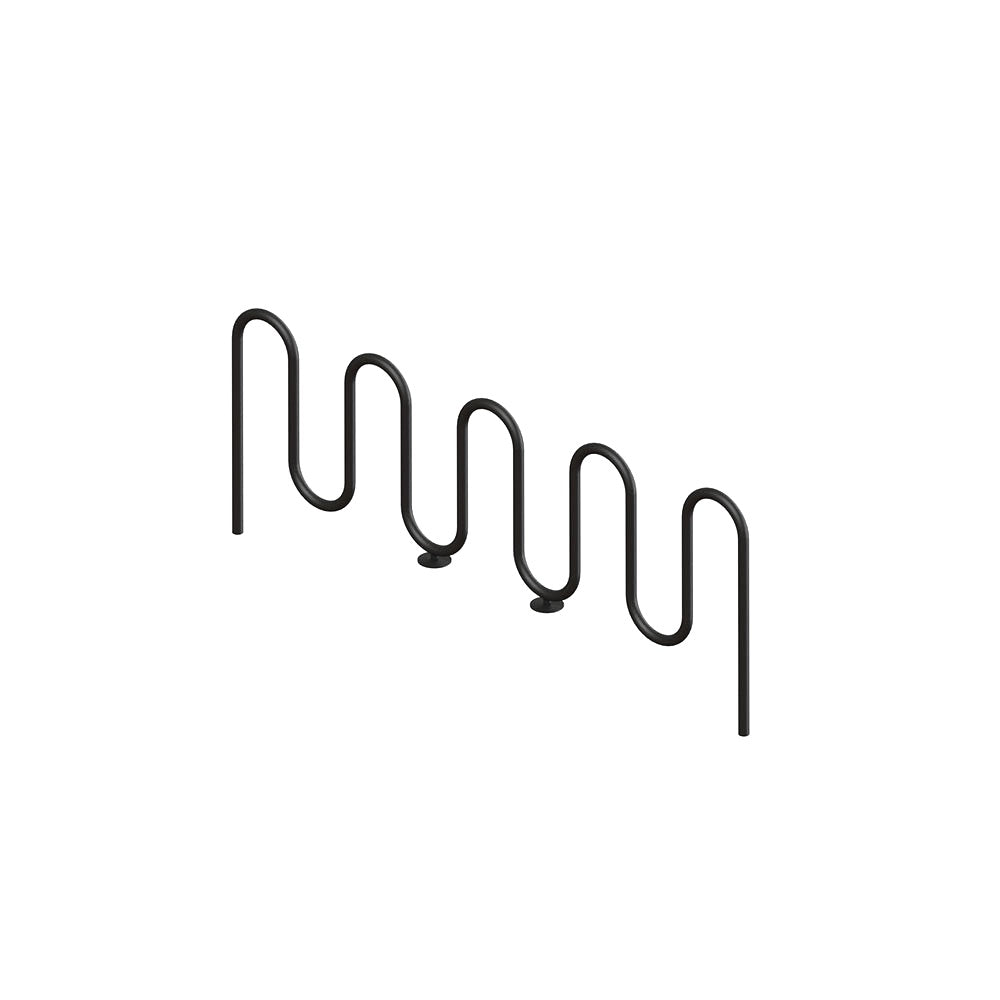 MF9019 Inground Mount 9 Loop Bike Rack — Metal Powder Coat — 72 Aluminum — digitally rendered color preview