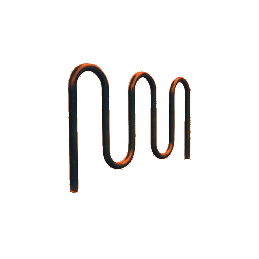 MF9012 Inground Mount 5 Loop Bike Rack — Metal Powder Coat — S3 Orange — digitally rendered color preview