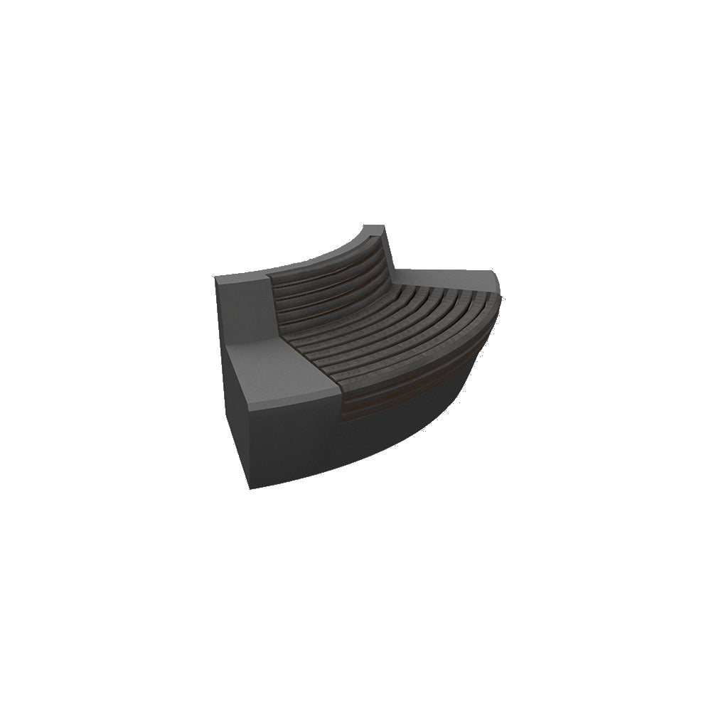 ZB.WL.32 Large Curved Concrete Bench With Seat — Weatherstone — W38 Night — digitally rendered color preview