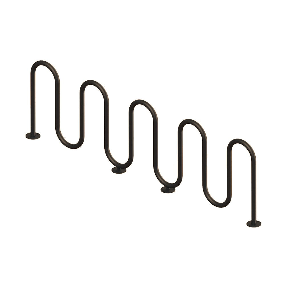 MF9010 Surface Mount 9 Loop Bike Rack — Metal Powder Coat — S44 Putty — digitally rendered color preview