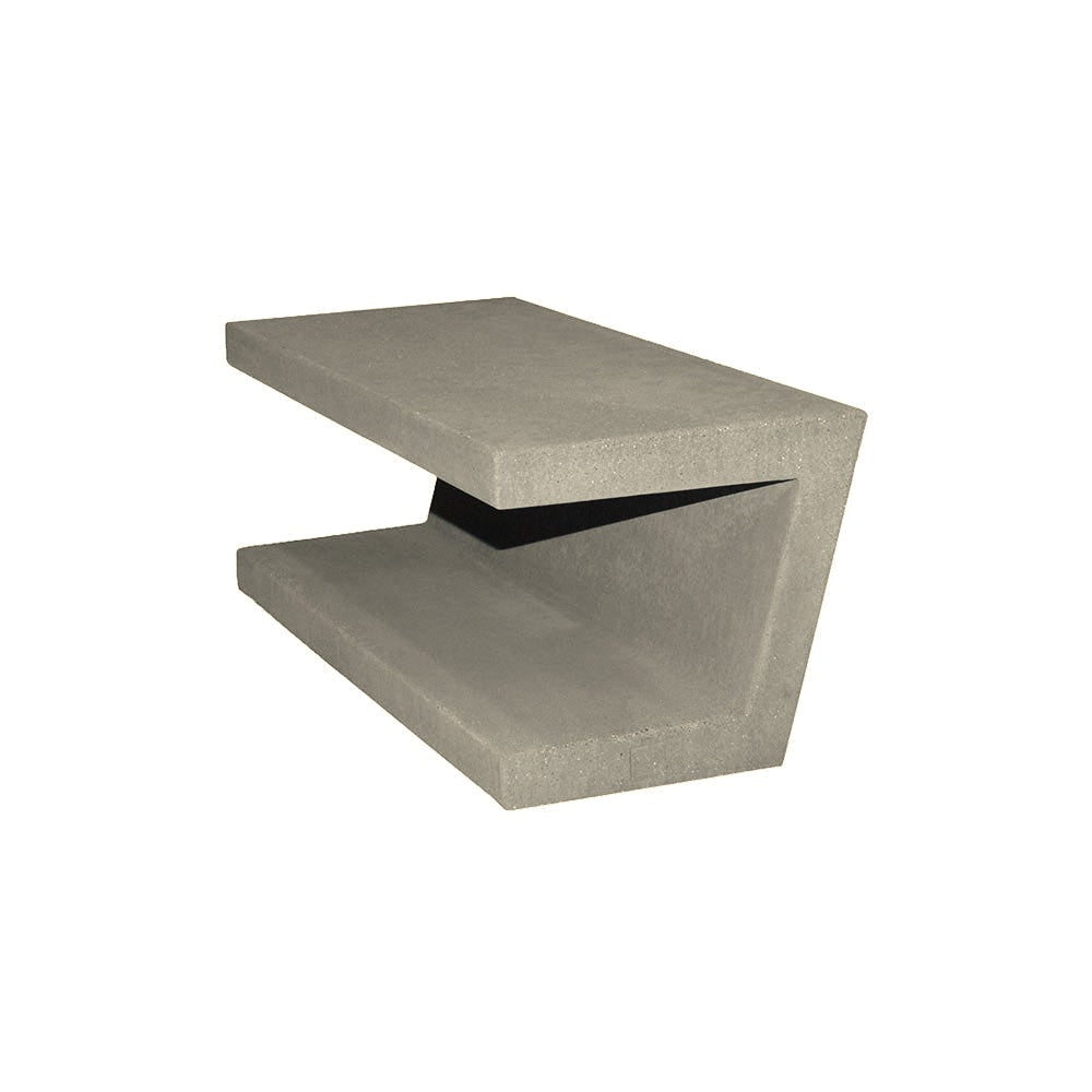 WS130 Concrete Cantilever Stool — Acid Wash — A20 White — digitally rendered color preview