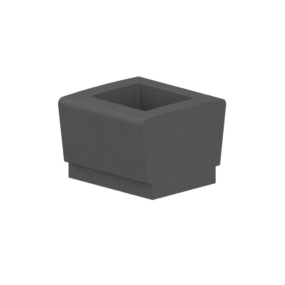 WS9033 Our Town Square Planter — Weatherstone — W26 Charcoal — digitally rendered color preview