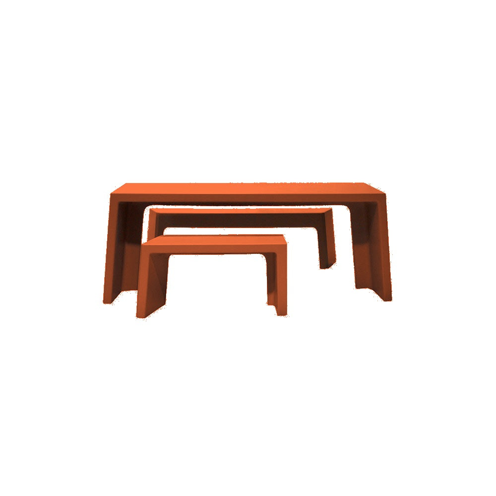TF3195 Free-Standing 2 Bench Concrete ADA Compliant Table Set — Premium Acid Wash Stain — STK-41 Orange — digitally rendered color preview