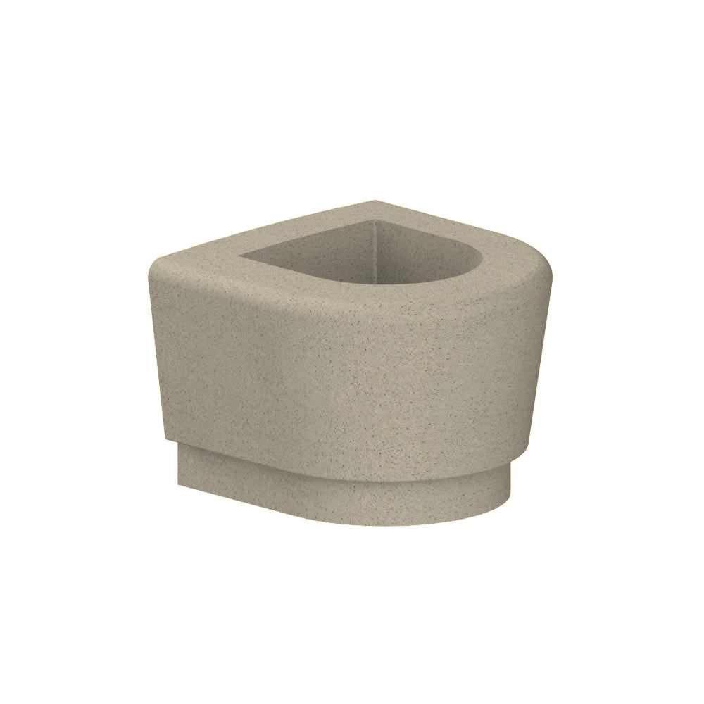WS9073 Our Town Curve Planter end — Weatherstone — W20 White — digitally rendered color preview