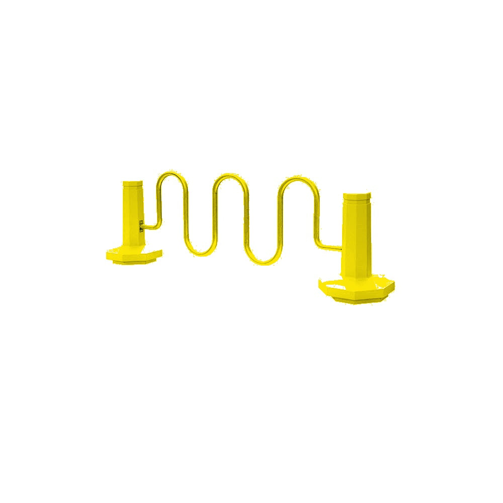 TF7193 Bike Rack Bollard — Metal Powder Coat — S1 Yellow — digitally rendered color preview