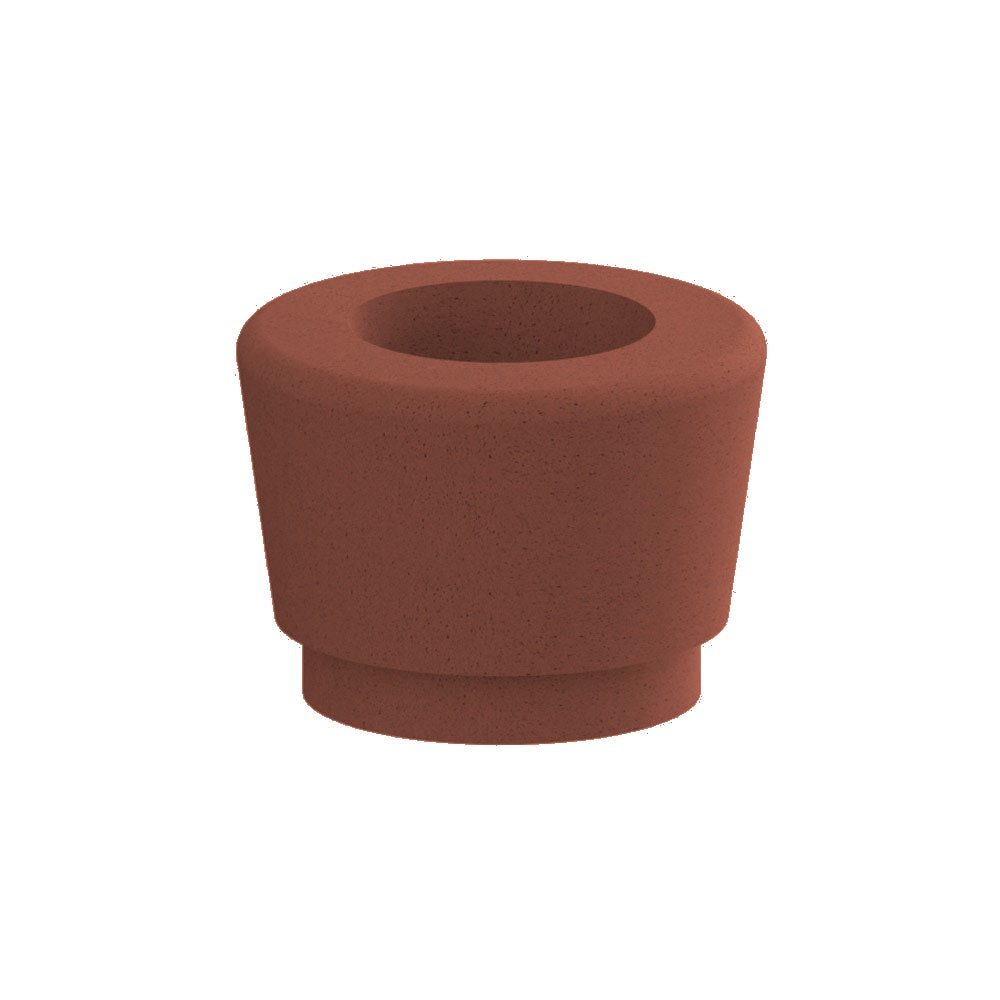 WS9086 Our Town Single Round Planter — Weatherstone — W24 Brick Red — digitally rendered color preview