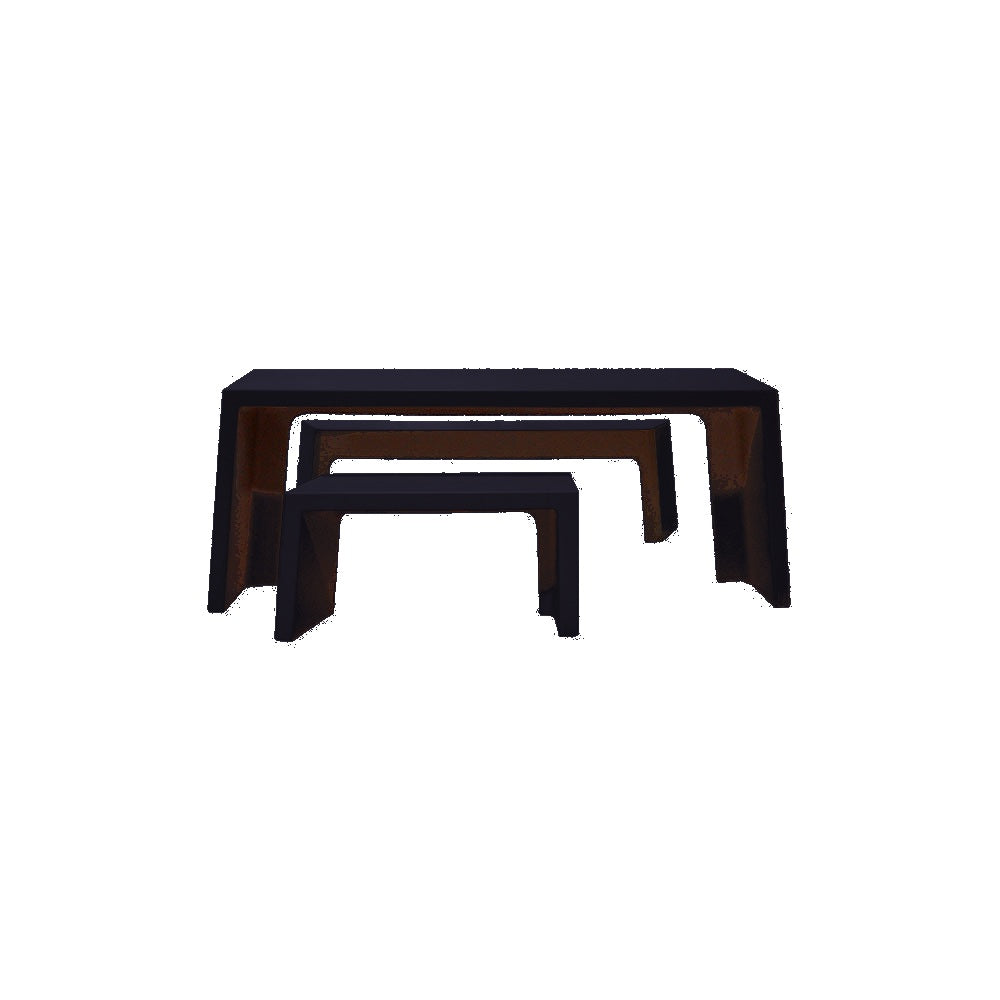 TF3195 Free-Standing 2 Bench Concrete ADA Compliant Table Set — Premium Acid Wash Stain — S38 Night — digitally rendered color preview