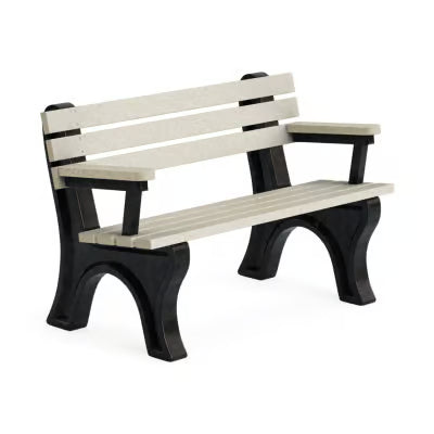 Polly Products Economizer 4 ft. Outdoor Park Bench with Back & Arms