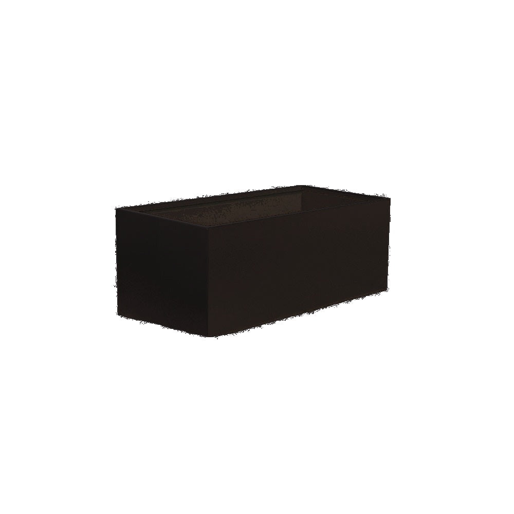 WS510 Aluminum Rectangular Planter — Metal Powder Coat — 8 Black — digitally rendered color preview