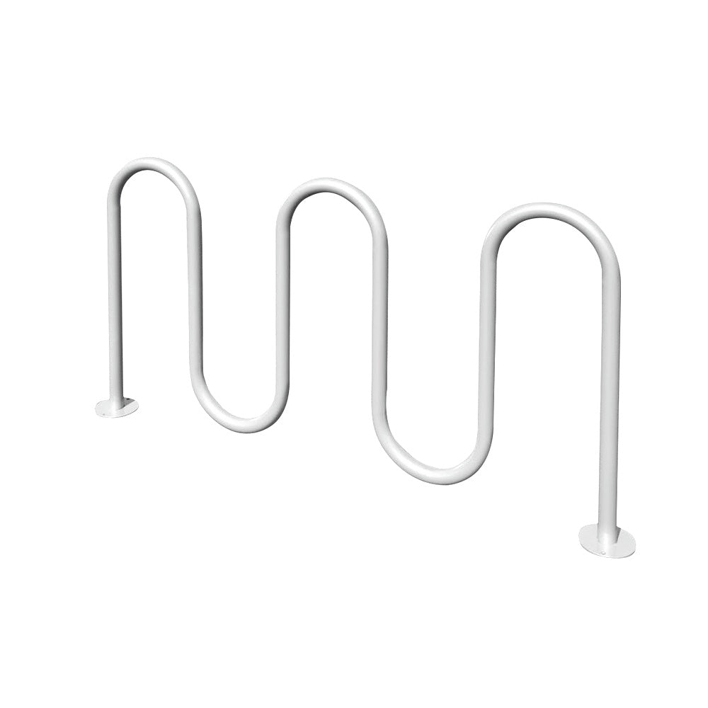 MF9009 Surface Mount 5 Loop Bike Rack — Metal Powder Coat — 72 Aluminum — digitally rendered color preview