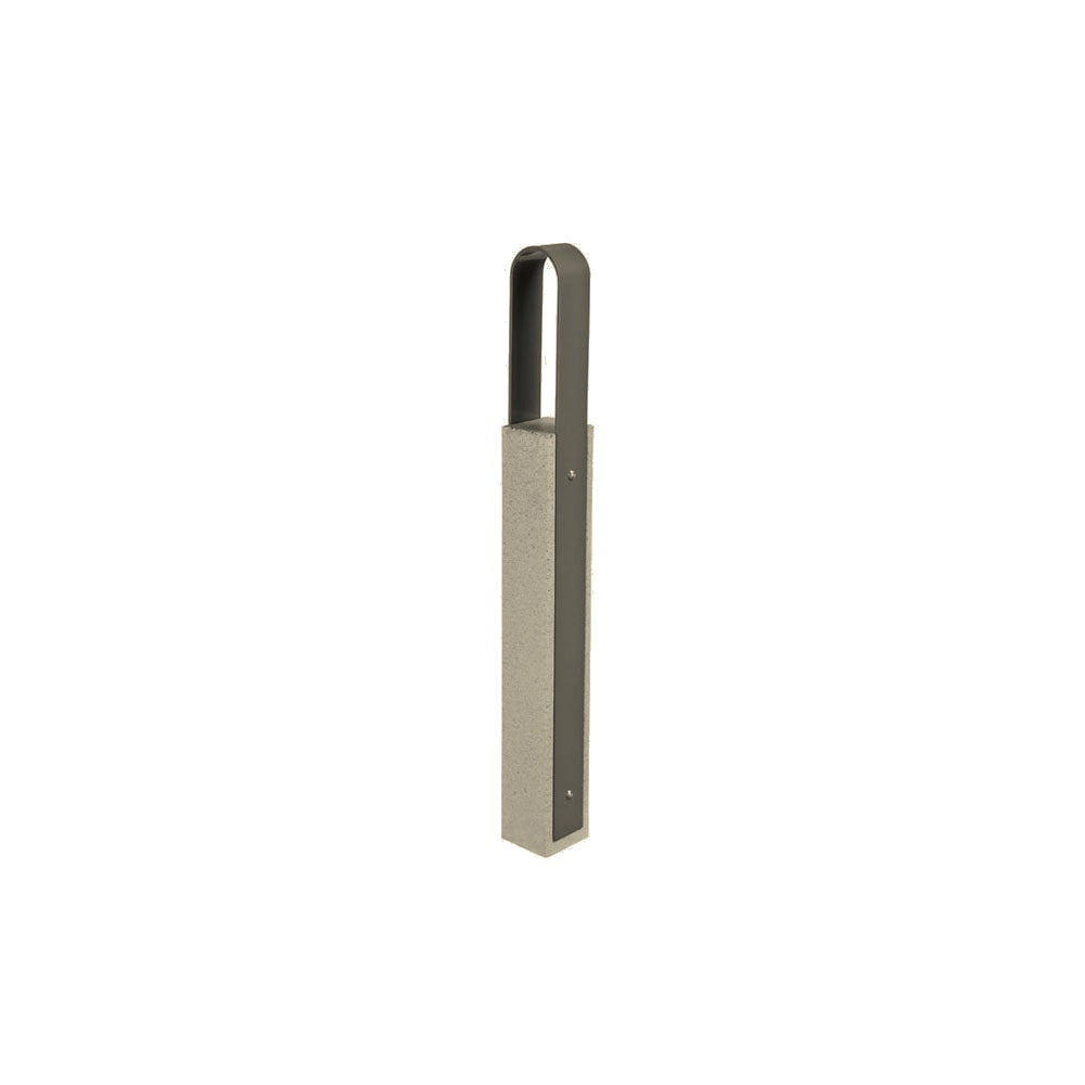 DF6520 Collaboration Vault Bike Bollard - Tall/Rounded — Weatherstone — W23 Gray — digitally rendered color preview