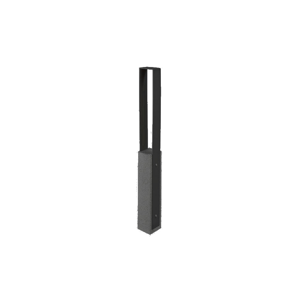 DF6530 Collaboration Vault Bike Bollard - Medium/Square — Weatherstone — W38 Night — digitally rendered color preview