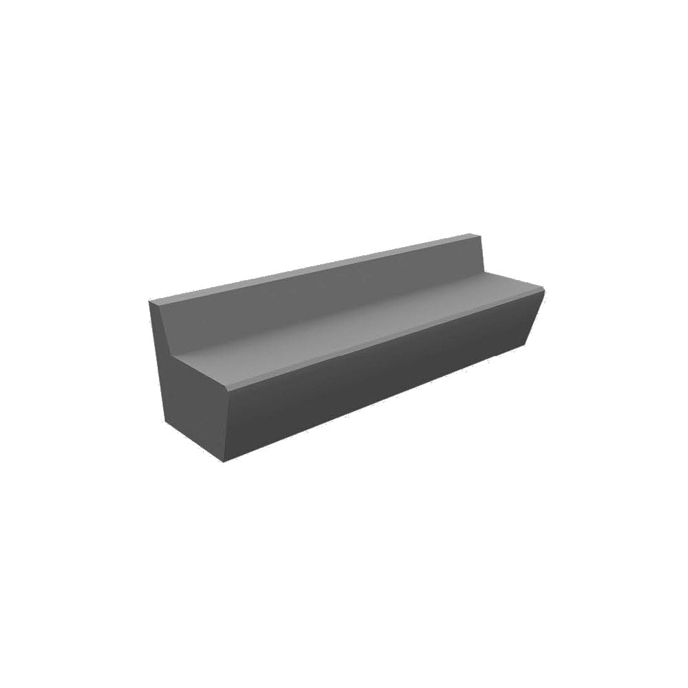 ZB.WL.33 Large Concrete Bench — Acid Wash — A26 Charcoal — digitally rendered color preview