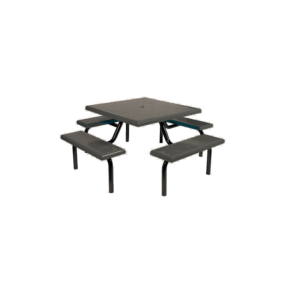 MF1020 Square Modular 4-Bench Table — Metal Powder Coat — 84 Beige — digitally rendered color preview