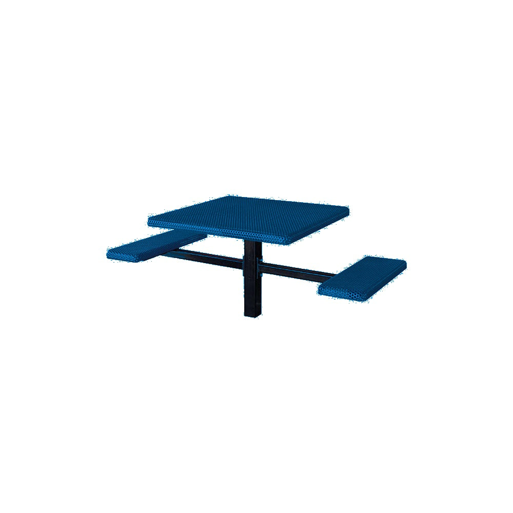 MF1062 Square 2-Bench Inground Mount ADA Compliant Table — Metal Powder Coat — 0 Blue — digitally rendered color preview