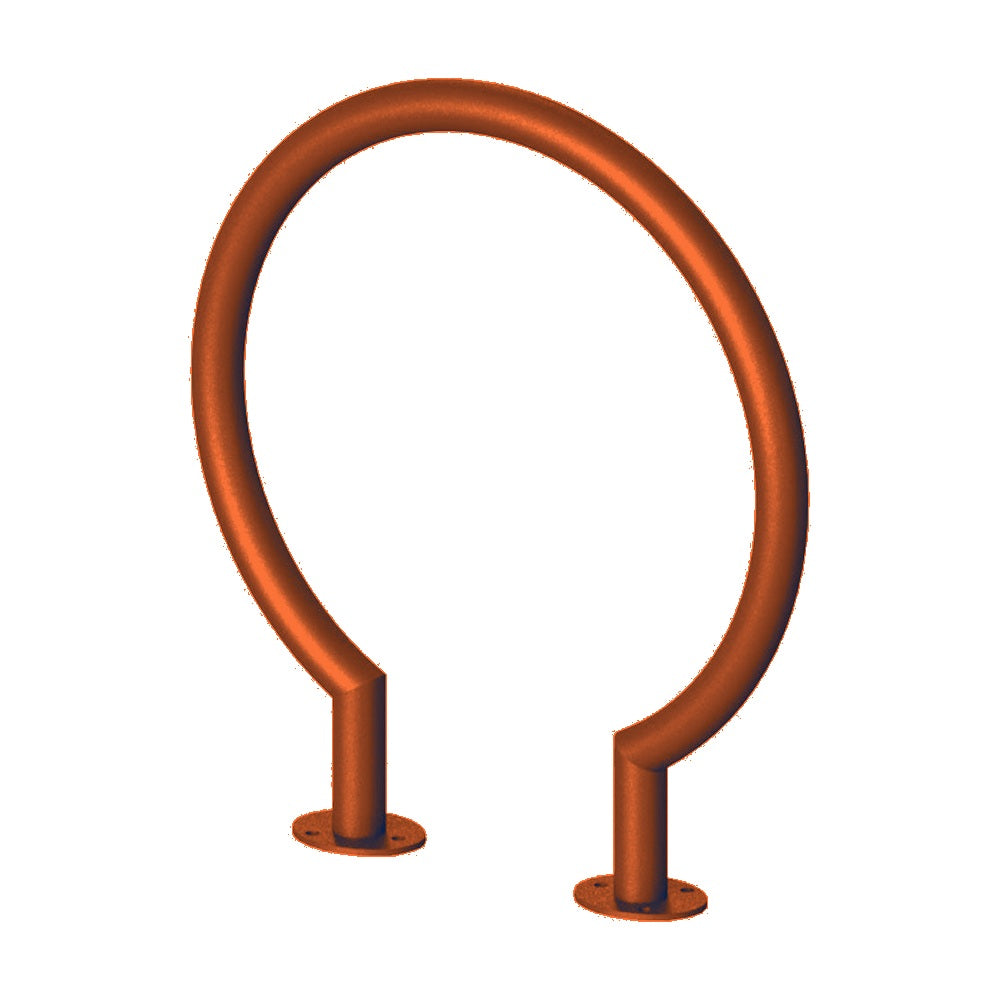 MF9022 Surface Mount Circle Bike Rack — Metal Powder Coat — S3 Orange — digitally rendered color preview