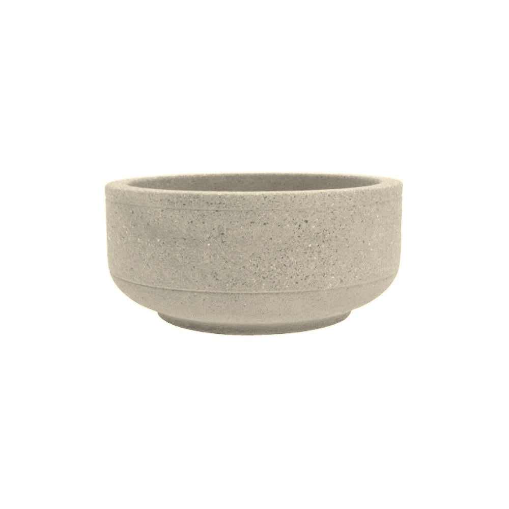 TF4130 Form Round Concrete Planter — Acid Wash — A20 White — digitally rendered color preview