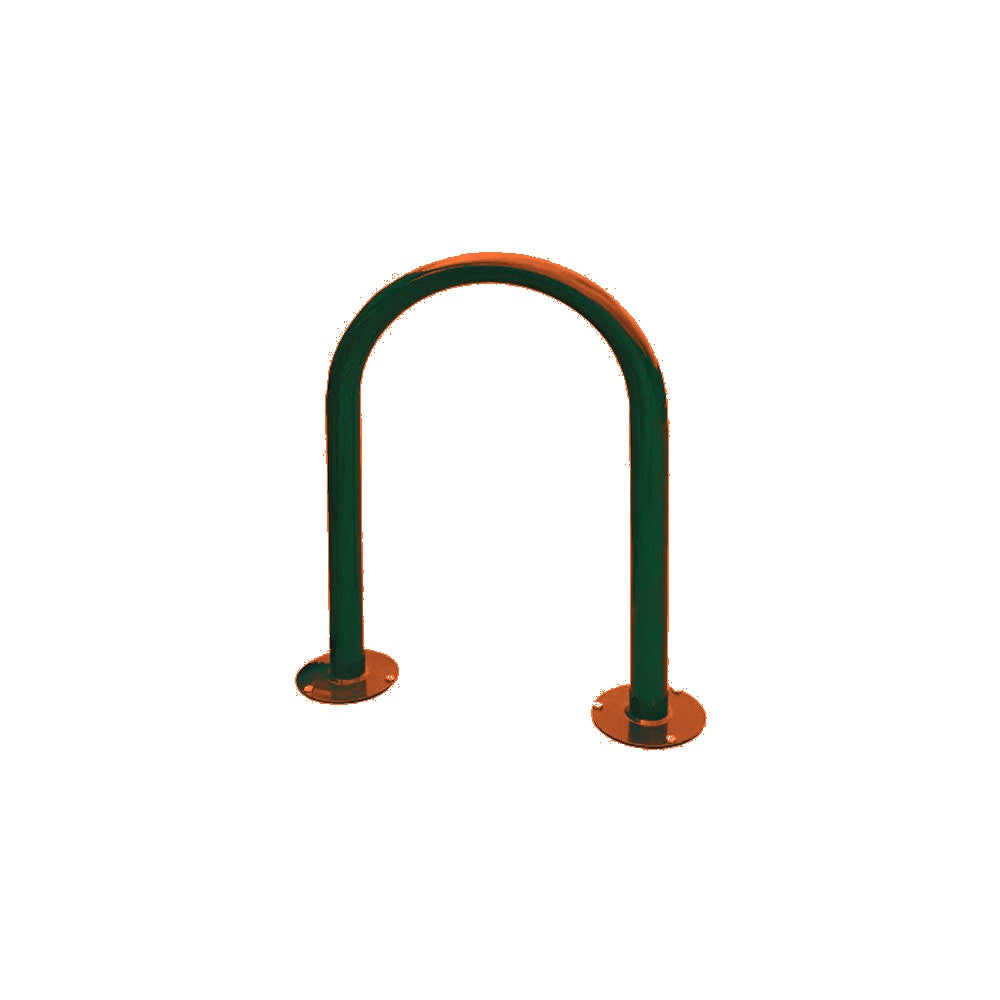 MF9006 Surface Mount U Style Bike Rack — Metal Powder Coat — S3 Orange — digitally rendered color preview