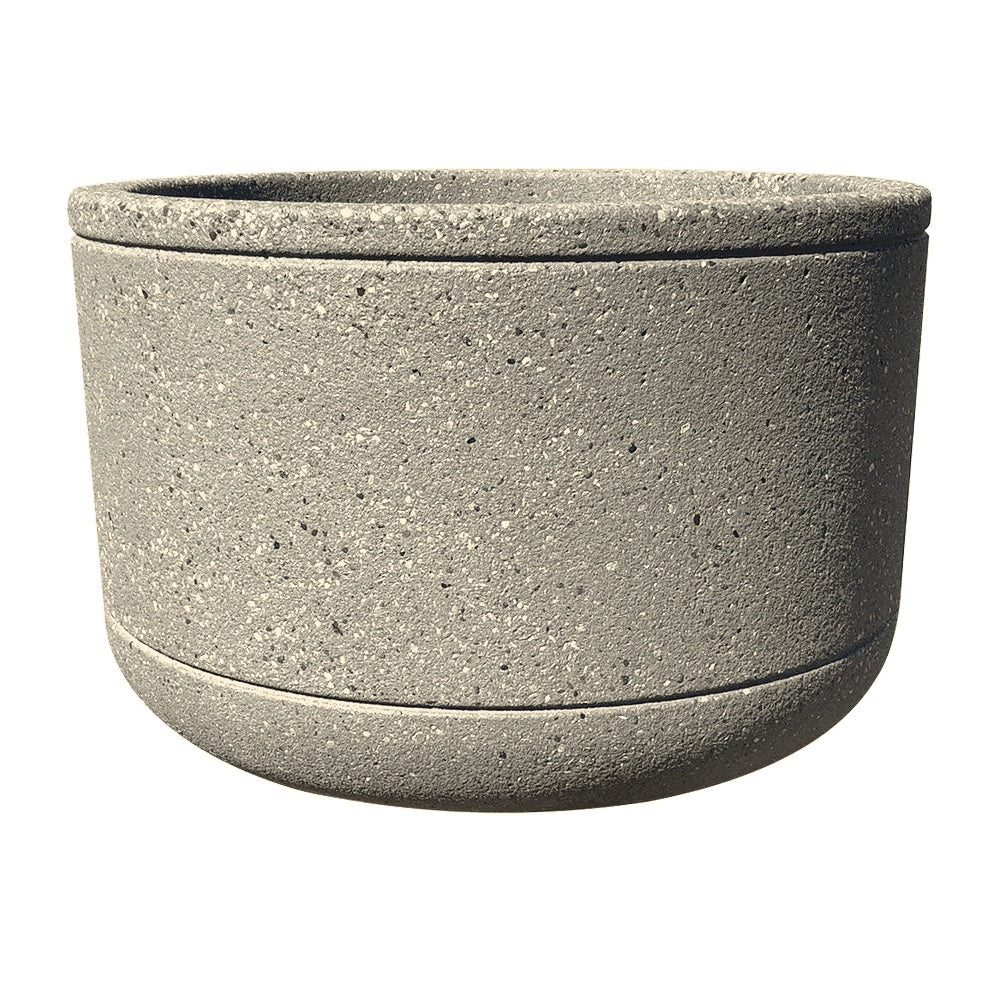 TF4090 Form Round Concrete Planter — Acid Wash — A20 White — digitally rendered color preview