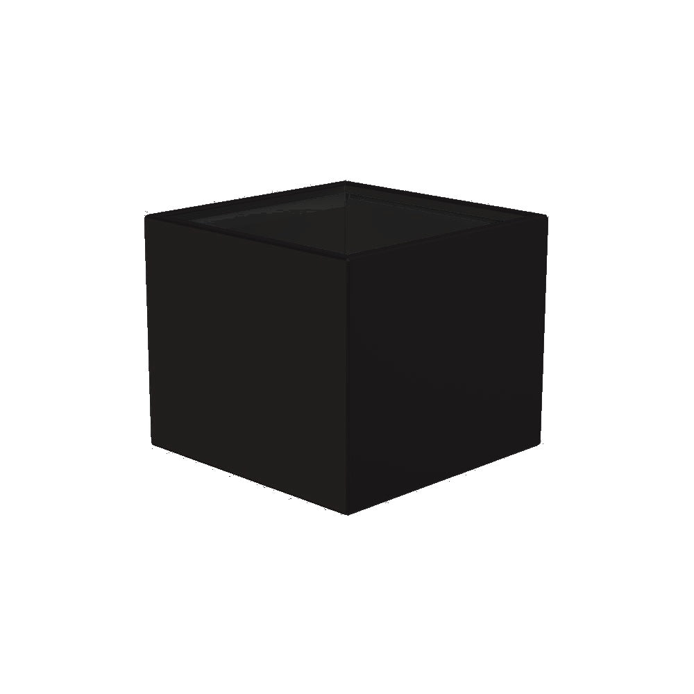 WS506 Aluminum Square Planter — Metal Powder Coat — 8 Black — digitally rendered color preview