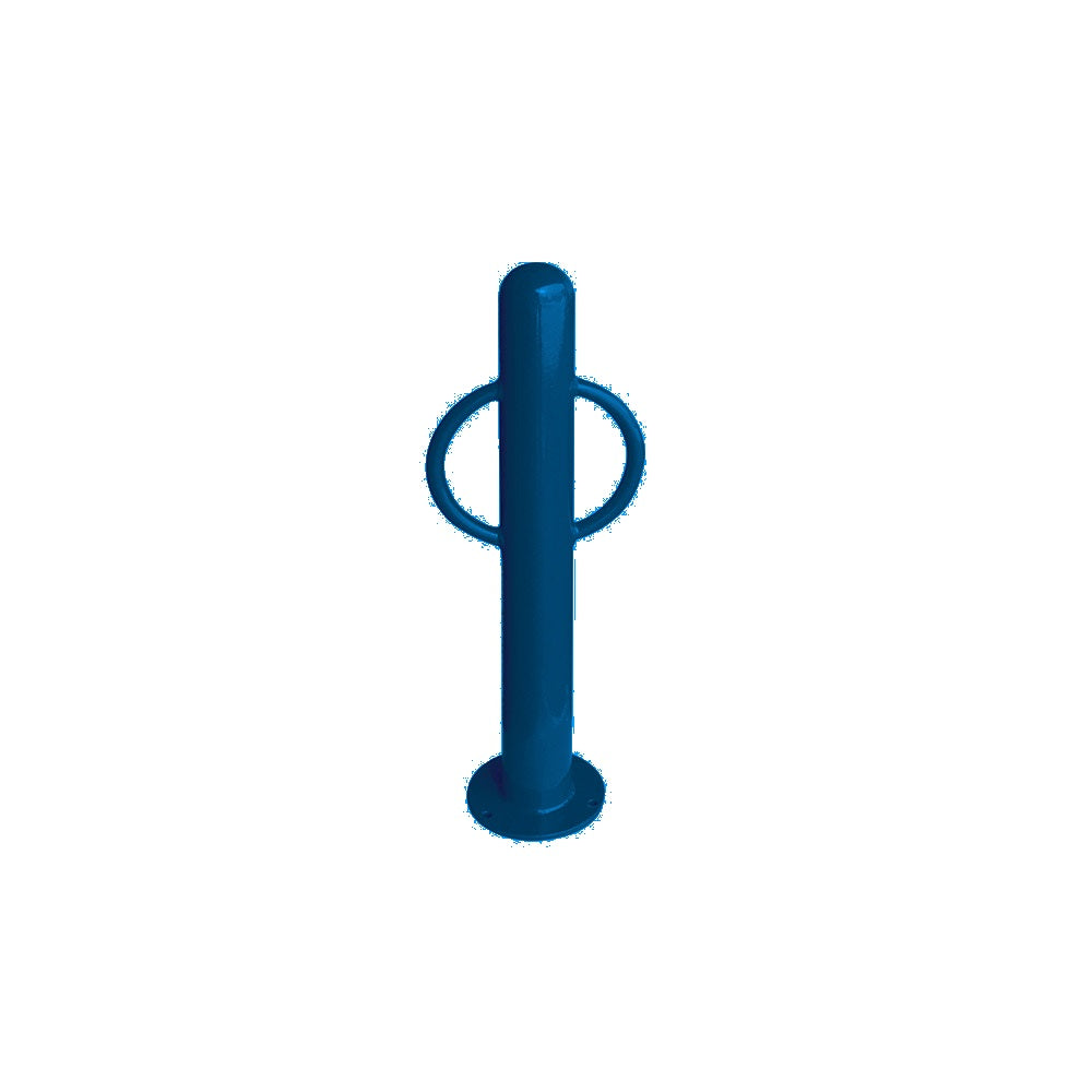 MF9005 Surface Mount Bike Post Bollard — Metal Powder Coat — 0 Blue — digitally rendered color preview