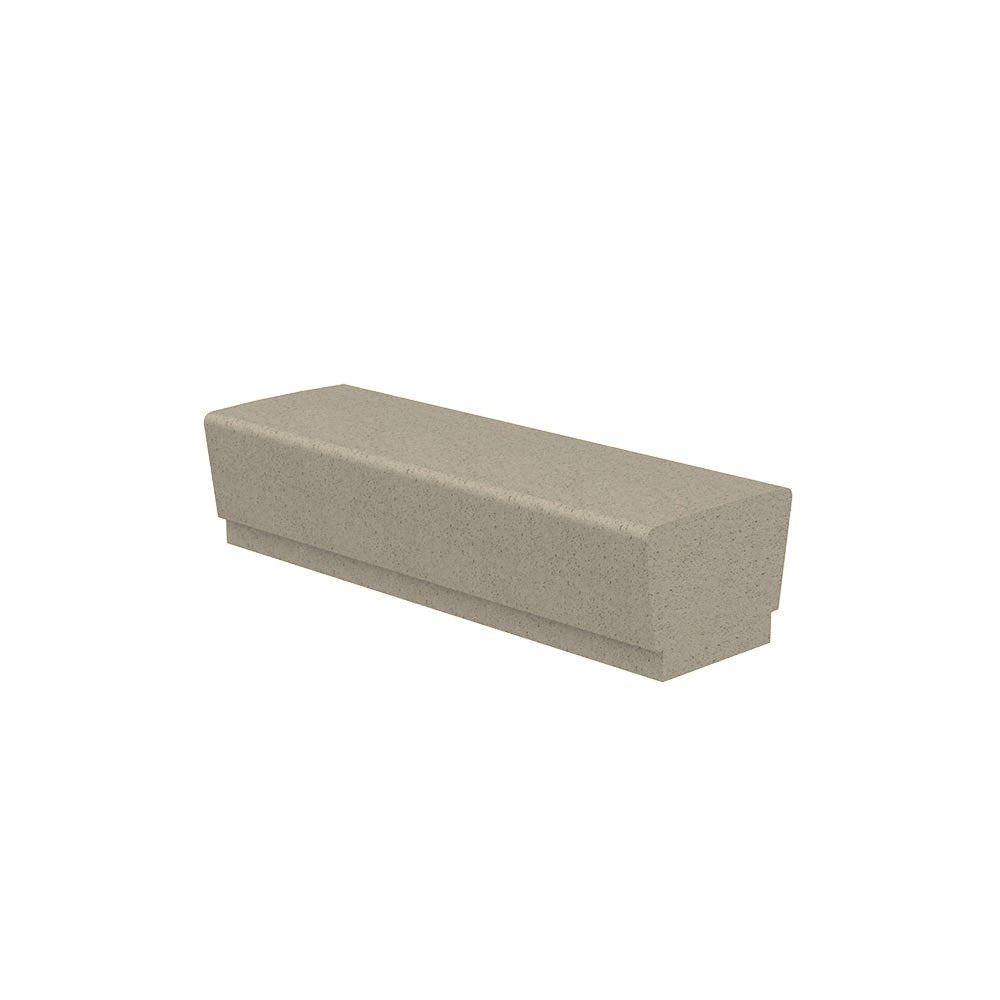 WS900 Our Town Concrete Bench — Weatherstone — W20 White — digitally rendered color preview
