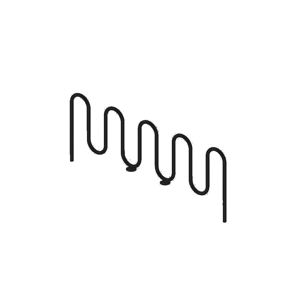 MF9019 Inground Mount 9 Loop Bike Rack — Metal Powder Coat — 8 Black — digitally rendered color preview