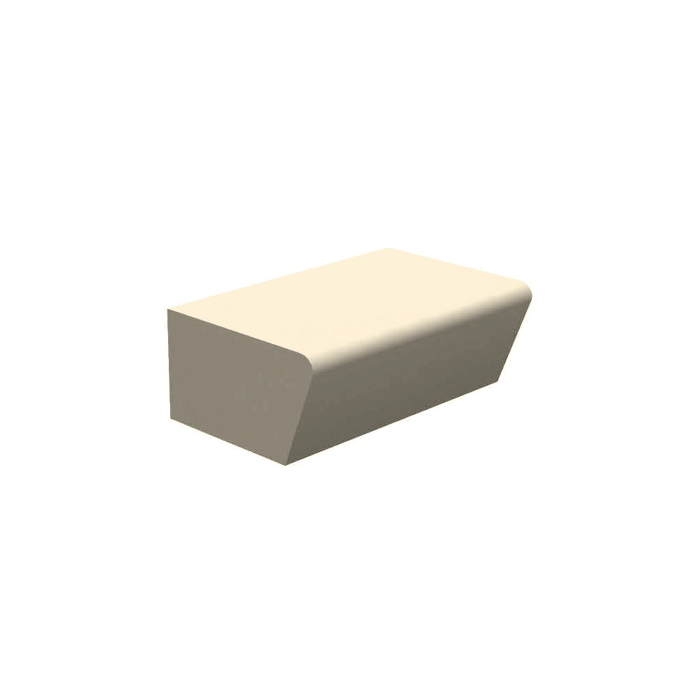 ZB.CE.01 Rectangle Concrete Bench — Weatherstone — W20 White — digitally rendered color preview