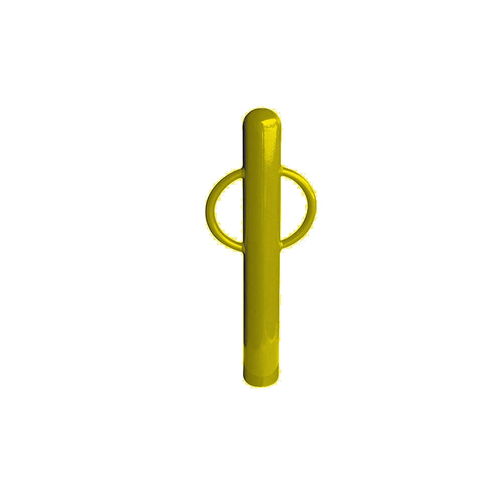MF9014 Inground Mount Bike Post Bollard — Metal Powder Coat — S1 Yellow — digitally rendered color preview