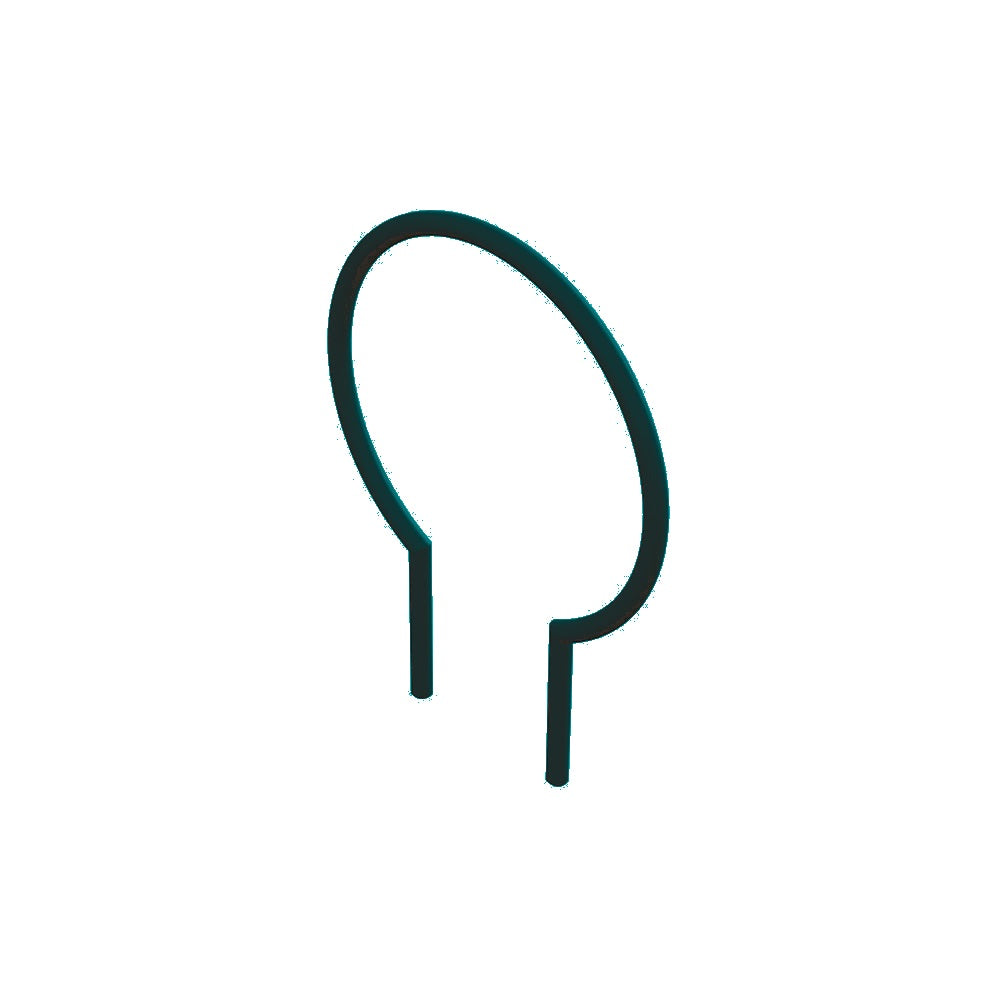 MF9008 Inground Mount Circle Bike Rack — Metal Powder Coat — S8 Teal — digitally rendered color preview