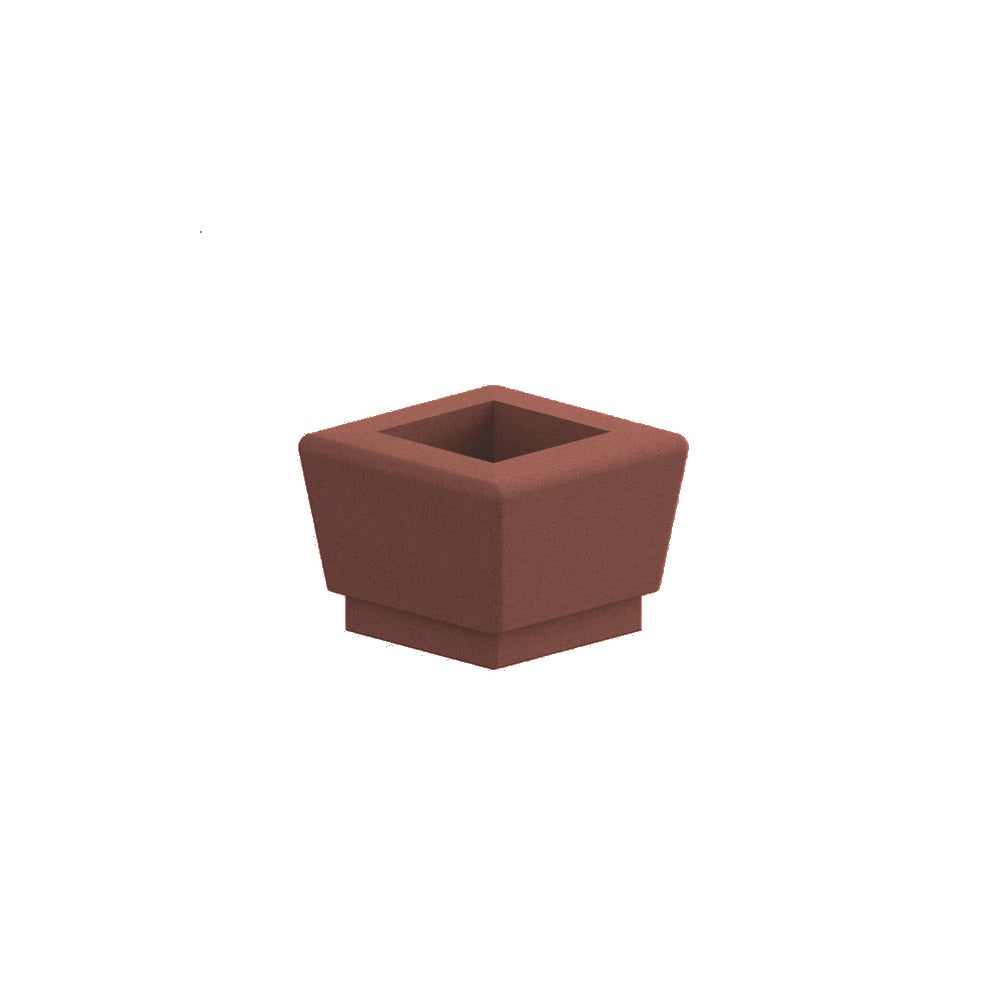 WS9126 Our Town Single Square Planter — Acid Wash — A24 Brick Red — digitally rendered color preview